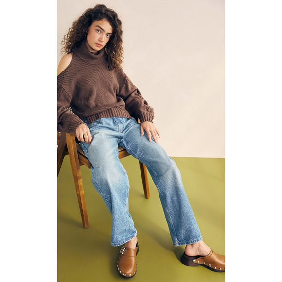 GANNI | Leather Studded Retro Clogs Tiger's Eye Brown Size 38 / US 8 - Picture 2 of 14